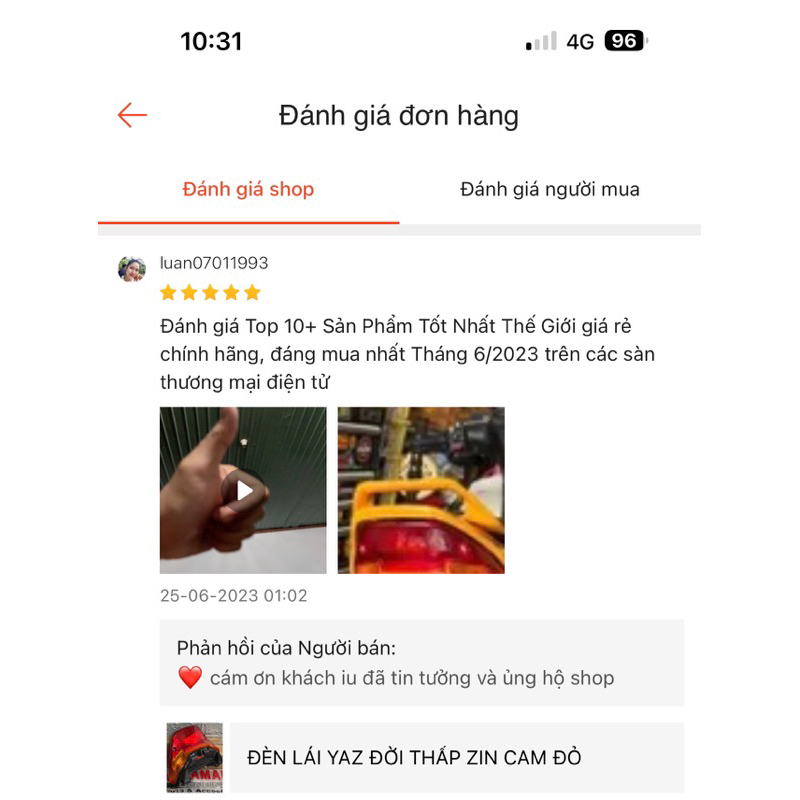 ĐÈN LÁI YAZ ĐỜI THẤP CAM ĐỎ ZIN