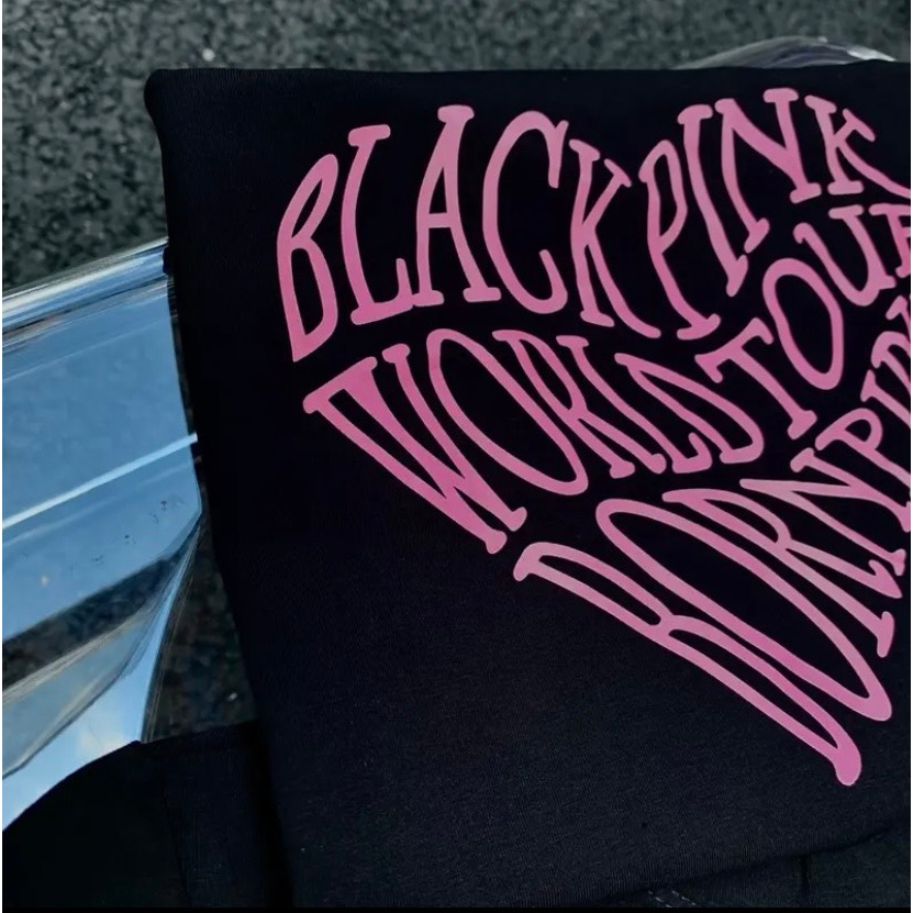 Áo thun unisex nam nữ, chữ kí blackpink siêu cute, áo phông tay lỡ chất cotton thoáng mát