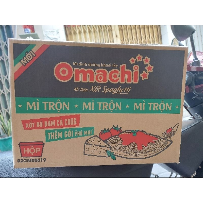 Mì Omachi trộn xốt spaghetti thùng 12 tô