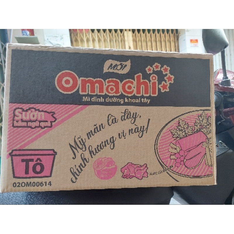 Mì omachi  sườn hầm ngủ quả thùng 12 tô