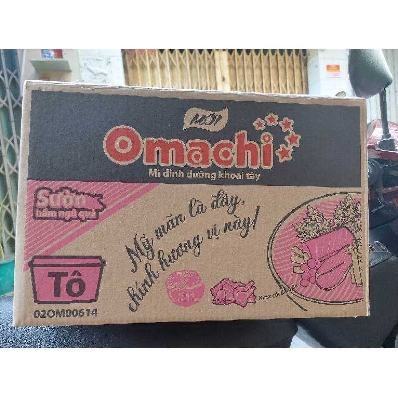 Mì omachi  sườn hầm ngủ quả thùng 12 tô