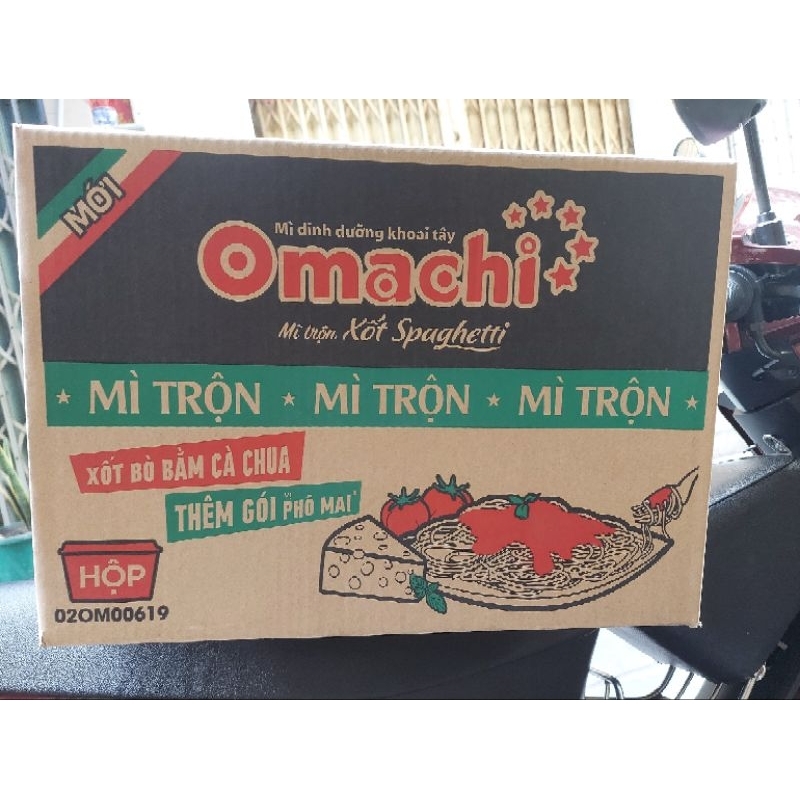 Mì Omachi trộn xốt spaghetti thùng 12 tô
