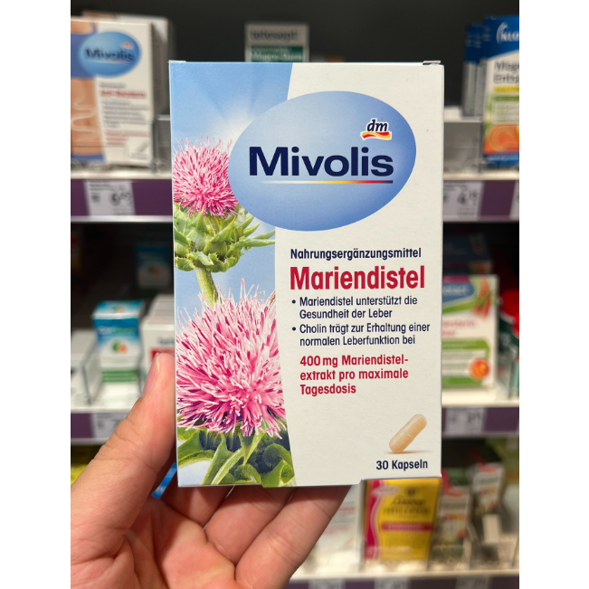 [Mivolis] Viên Uống Hỗ Trợ Sức Khỏe Gan, Chiết Xuất Cây Kế Sữa 30 viên(Đức) - Mivolis Mariendistel, 