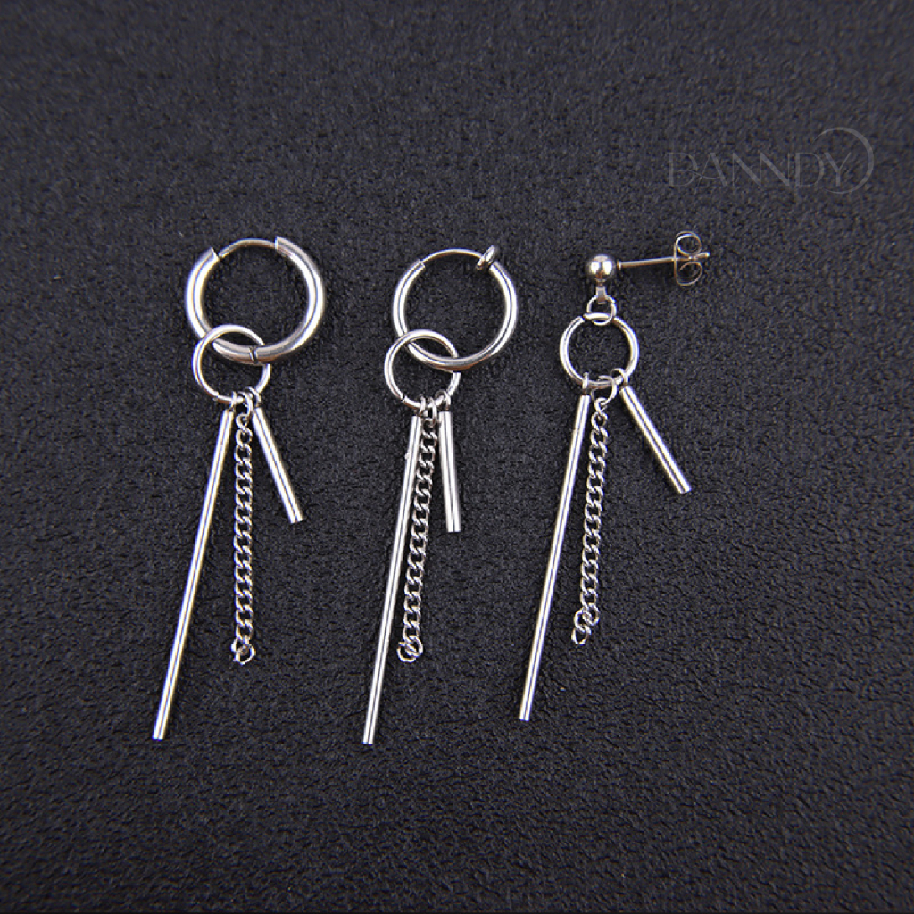 Khuyên Tai Dáng Dài Nam Nữ, Bông Tai Dài Unisex Phong Cách Hàn Quốc, Hoa Tai Dáng Dài Thép Titan Không Gỉ | Dandy