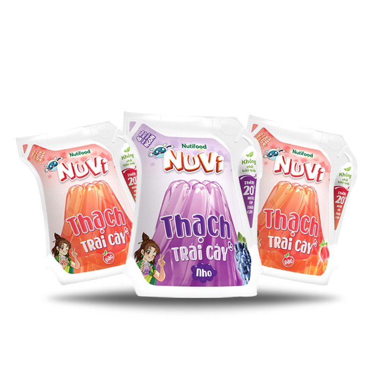 Nuvi Jelly Thạch Đào/ Thạch Nho/ Thạch Lúa Mạch NuVi Power túi 110ml - Thương Hiệu NUTIFOOD - TACAPU