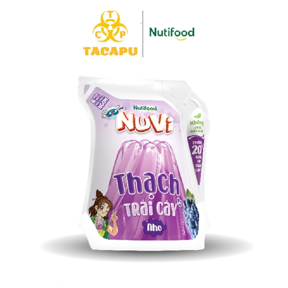 Nuvi Jelly Thạch Đào/ Thạch Nho/ Thạch Lúa Mạch NuVi Power túi 110ml - Thương Hiệu NUTIFOOD - TACAPU