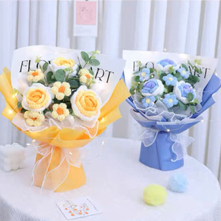 Bó hoa hồng handmade bằng len, bó hoa hồng đan thủ công bằng len làm quà tặng sinh nhật, quà lưu niệm