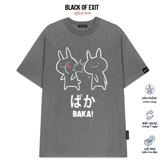 Áo thun unisex BLACK OF EXIT Baka phông tay lỡ nam nữ form rộng Local Brand