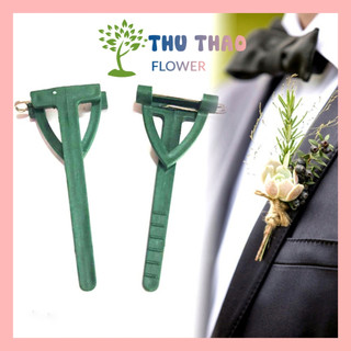 Kẹp Làm Hoa Cài Áo Chú Rể bằng nhựa, dễ sử dụng, tiện lợi, ghim cài áo phụ kiện đám cưới