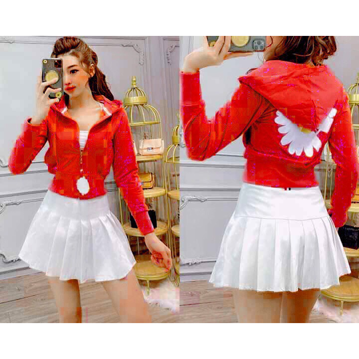 ÁO KHOÁC LỬNG NỮ THÊU BÔNG HOA XINH