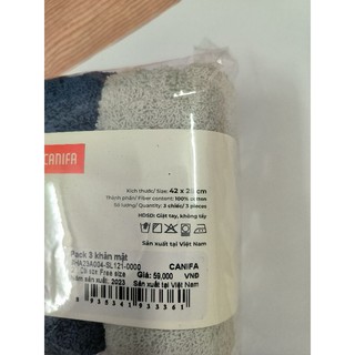 Set 3 khăn mặt cotton Canifa