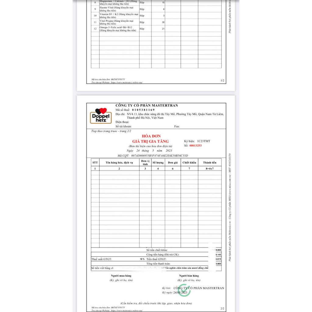 DR CUNG BỘ BA Vitamin Bầu VITAL PREGNA, MAGNESIUM CALCIUM D3, HAEMO VITAL - Vitamin Tổng Hợp, Canxi, Magie, Sắt Bầu, DHA