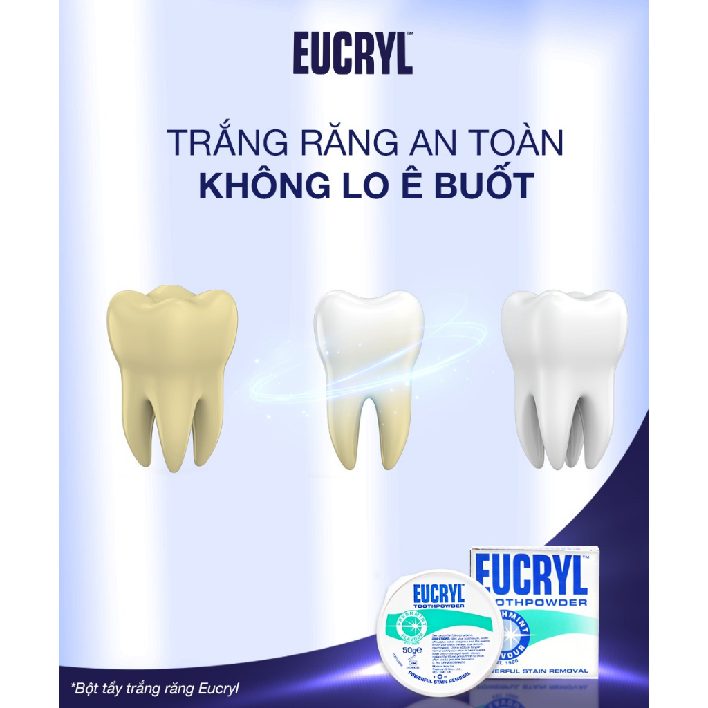 Kem Đánh Răng Bạc Hà Tẩy Trắng Eucryl Toothpaste 62g