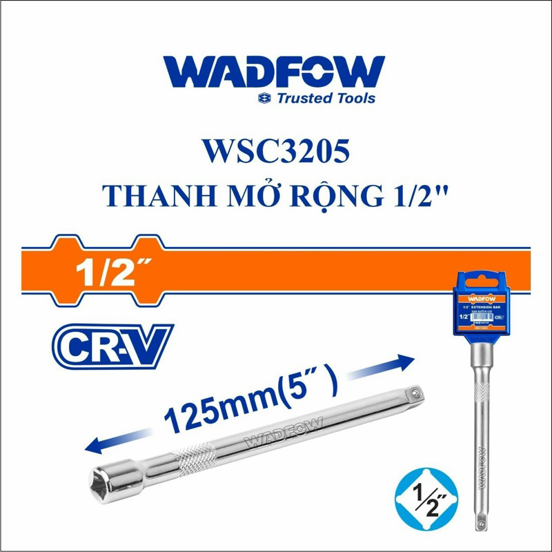 Thanh nối dài 125mm đầu tuýt 1/2 inch WADFOW WSC3205
