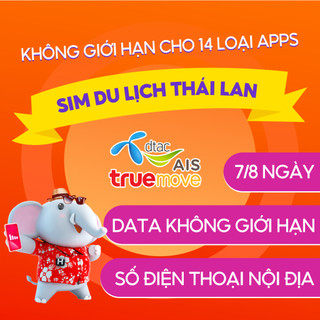 Sim du lịch thái lan 5 đến 15gb 5 đến 16 ngày truemove dtac ais