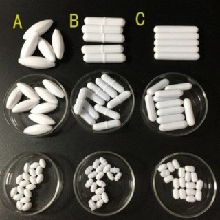 Con khuấy từ, thanh khuấy từ, viên khuấy từ 15mm 20mm 25mm 30mm 35mm 40mm 45mm 50mm, loại A, B, C