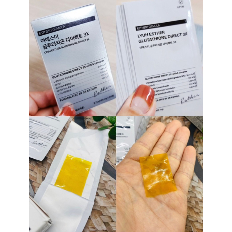 FILM NGẬM DƯỠNG SÁNG DA DR ESTHER FORMULA GLUTATHIONE DIRECT FILM 3X HỘP 30M