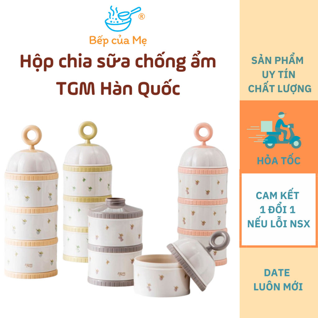 Hộp chia trữ sữa chống ẩm 3 ngăn cao cấp chính hãng TGM phong cách Hàn Quốc cho bé, Shop Bếp Của Mẹ
