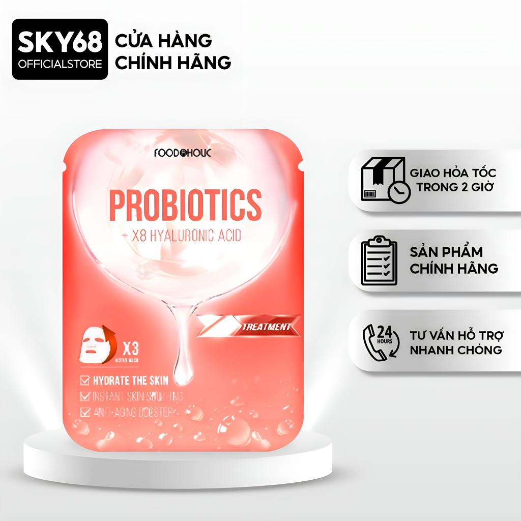 Mặt nạ giải cứu da, tái dạo chuyên sâu Foodaholic PROBIOTICS & HYALURONIC ACID Ample Mask 23ml