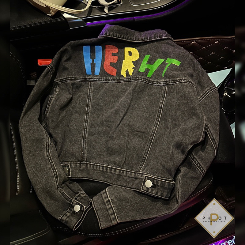 Áo khoác jean hình full màu QC