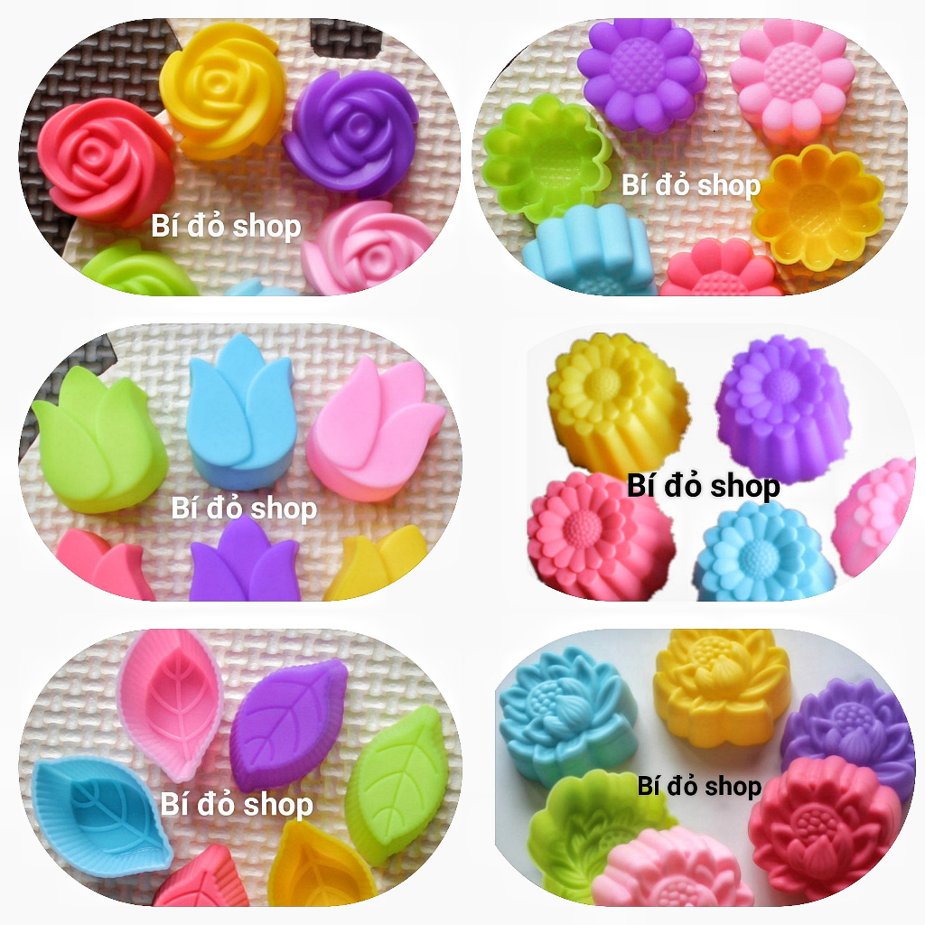 Set 10 Khuôn silicon thực phẩm 3cm làm rau câu, nến