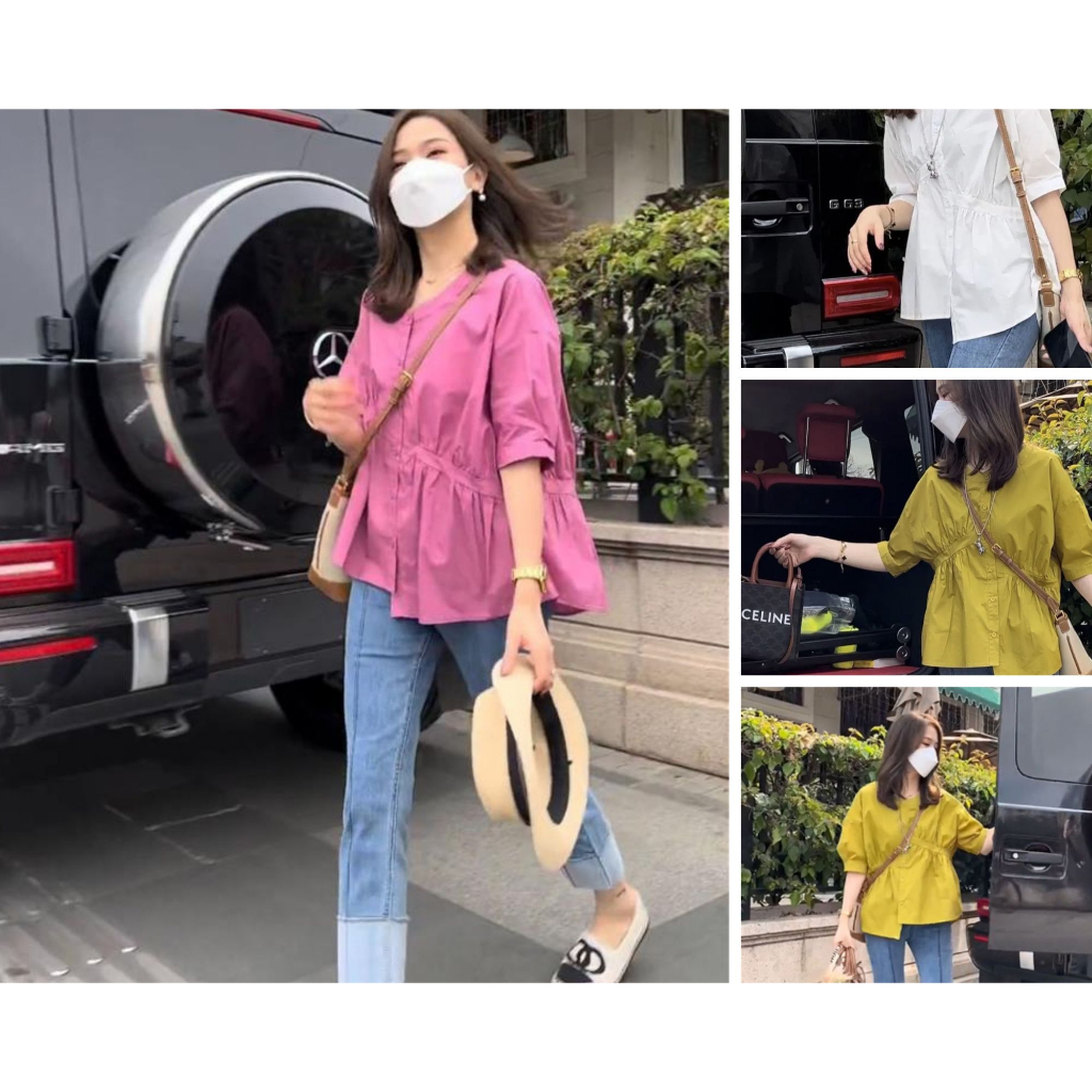 Áo sơ mi bigsize 80kg _ Áo babydoll form rộng rãi, mặc thoải mái AO45