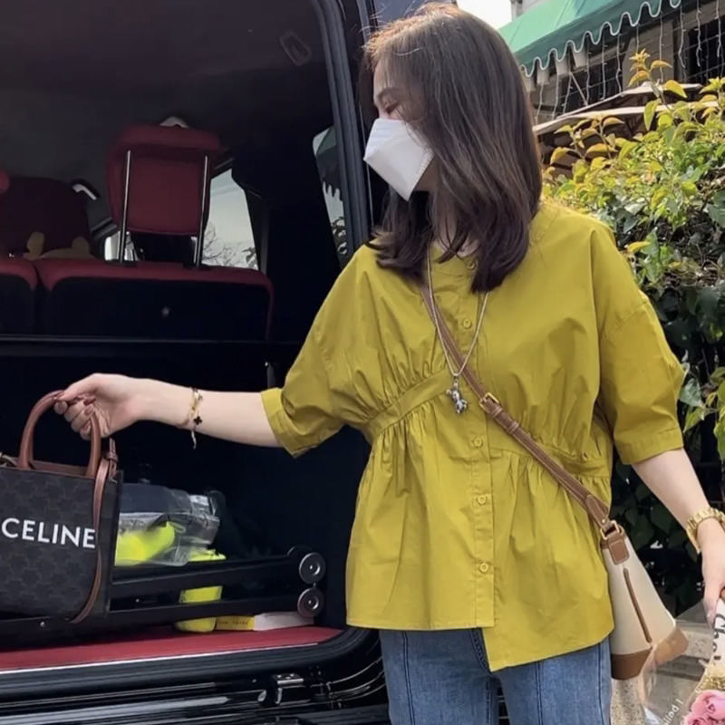 Áo sơ mi bigsize 80kg _ Áo babydoll form rộng rãi, mặc thoải mái AO45