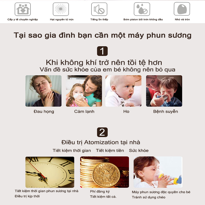 Yunos Máy Xông Mũi Họng Nebulizer Cao Cấp Cho Bé Công Nghệ Nhật Bản Máy Khí Dung Xông Mũi Họng Cầm Tay Giúp Vệ Sinh Mũi