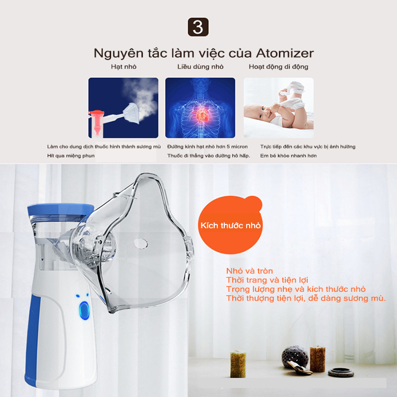 Yunos Máy Xông Mũi Họng Nebulizer Cao Cấp Cho Bé Công Nghệ Nhật Bản Máy Khí Dung Xông Mũi Họng Cầm Tay Giúp Vệ Sinh Mũi