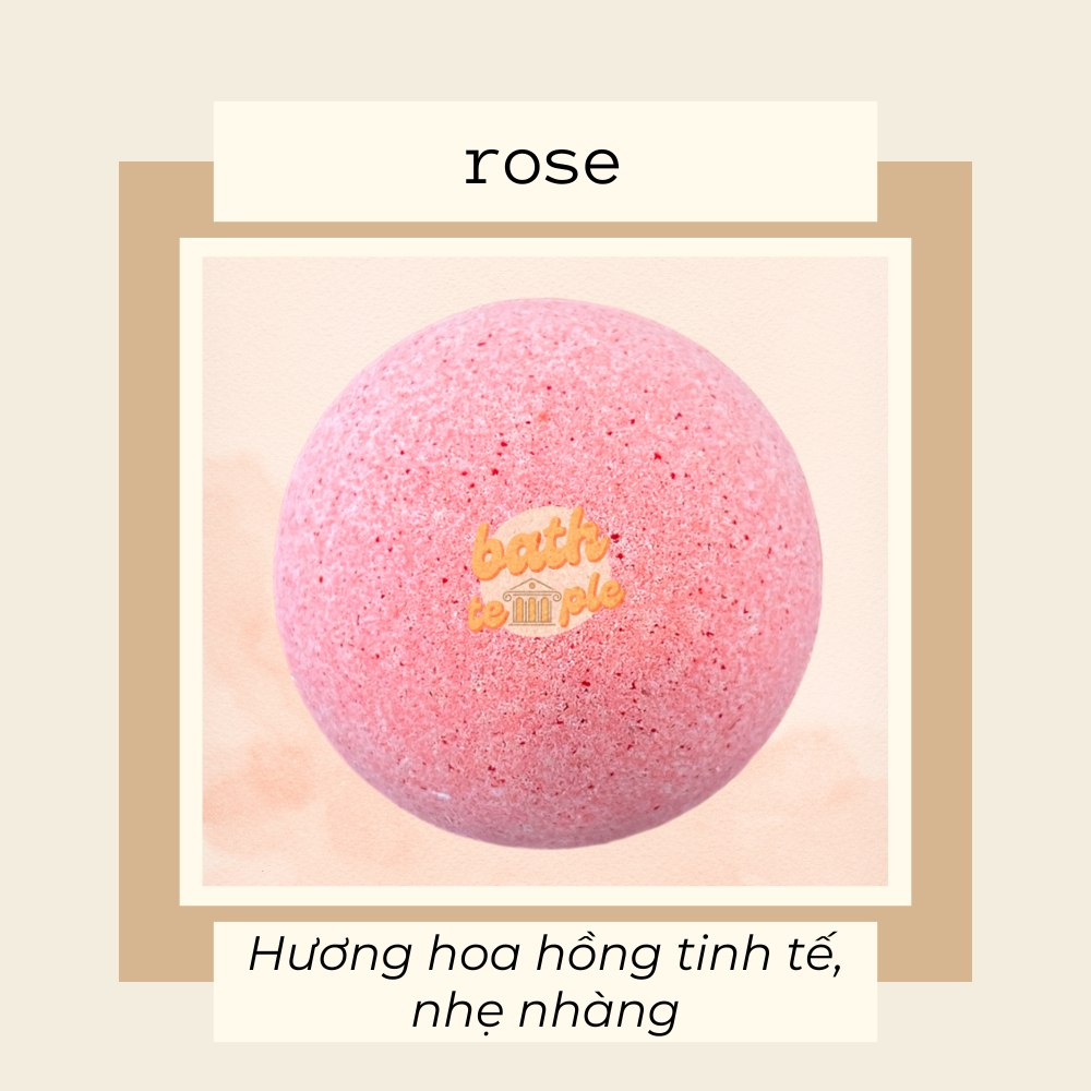 Bom tắm SIÊU BỌT cho bồn tắm (Bubble bath bomb) - Hoa hồng (Rose) - bath temple