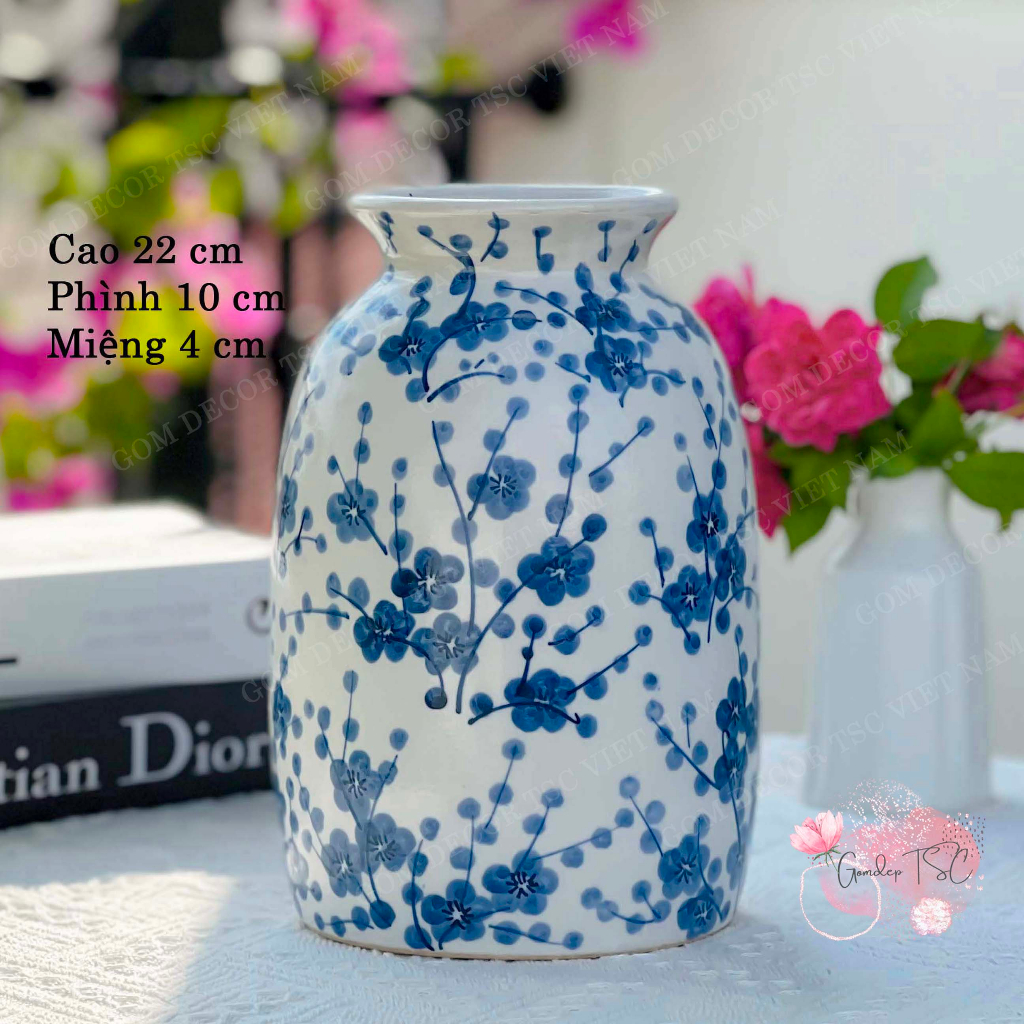 Bình hoa gốm sứ phong cách Nhật nhiều mẫu chuông, hút lộc... Lọ cắm hoa Bát Tràng decor trang trí phòng khách đẹp