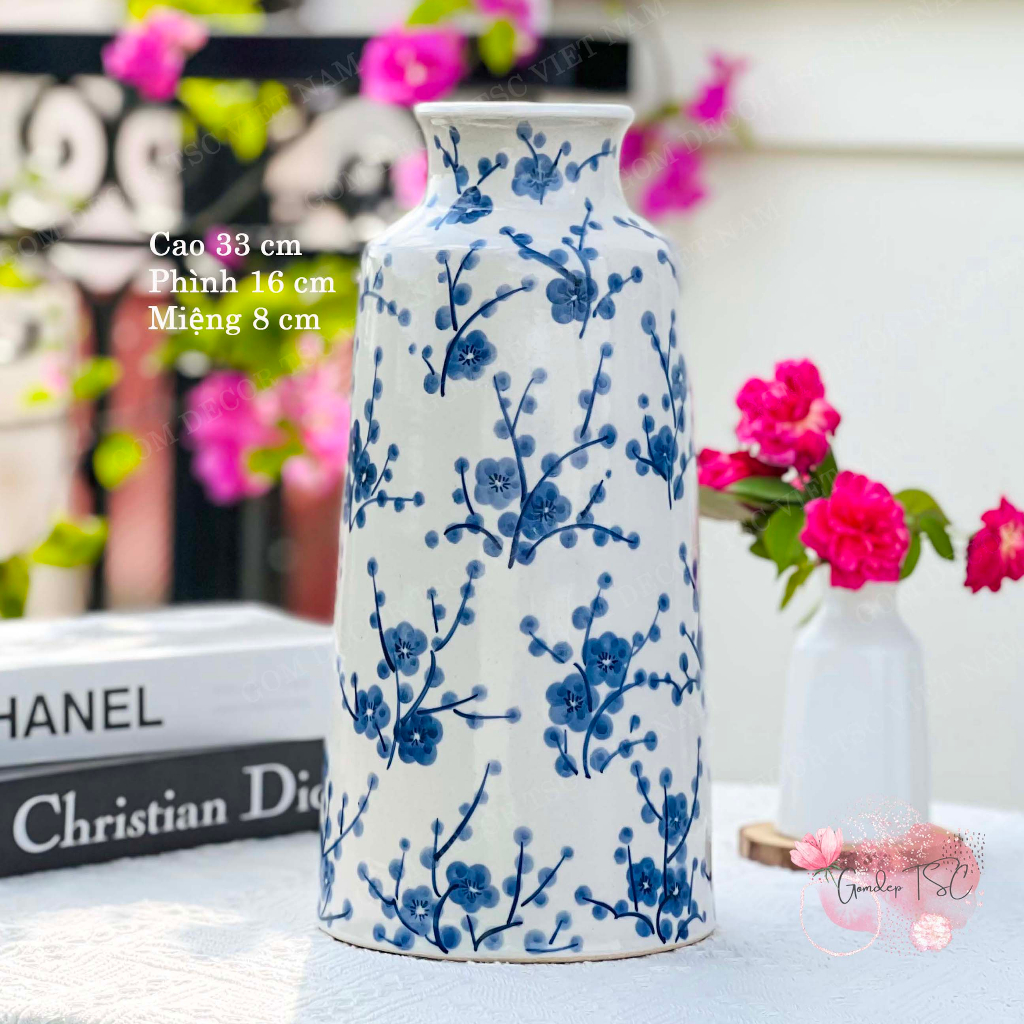 Bình hoa gốm sứ phong cách Nhật nhiều mẫu chuông, hút lộc... Lọ cắm hoa Bát Tràng decor trang trí phòng khách đẹp