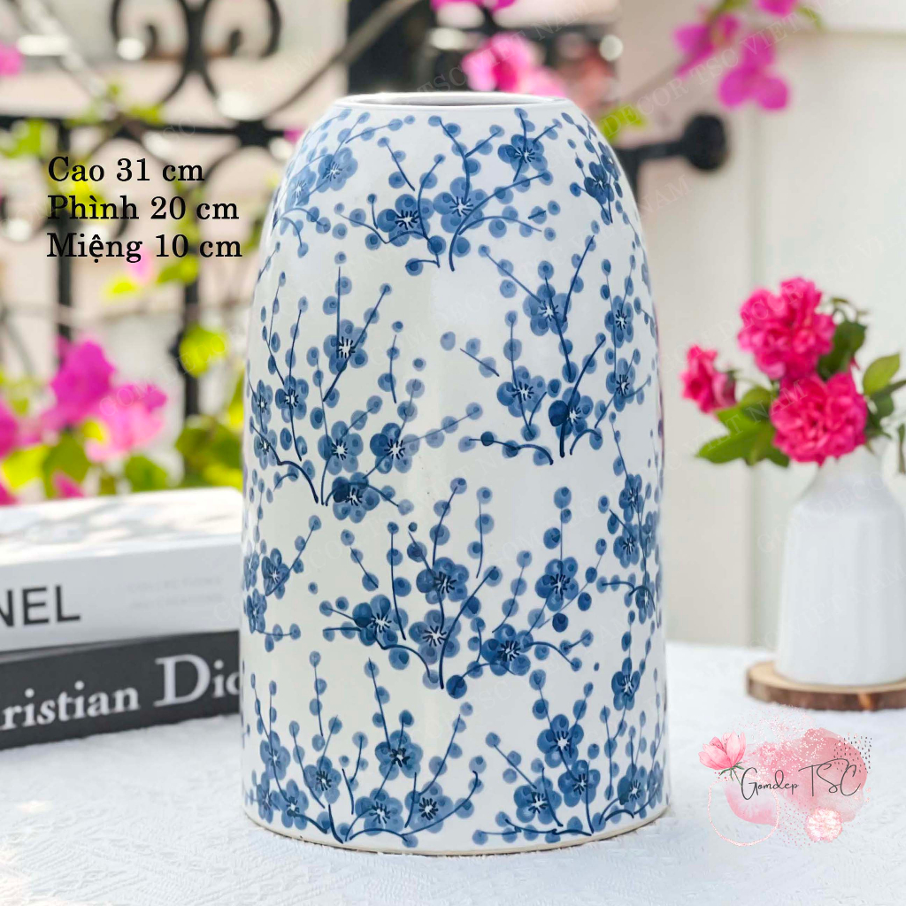 Bình hoa gốm sứ phong cách Nhật nhiều mẫu chuông, hút lộc... Lọ cắm hoa Bát Tràng decor trang trí phòng khách đẹp