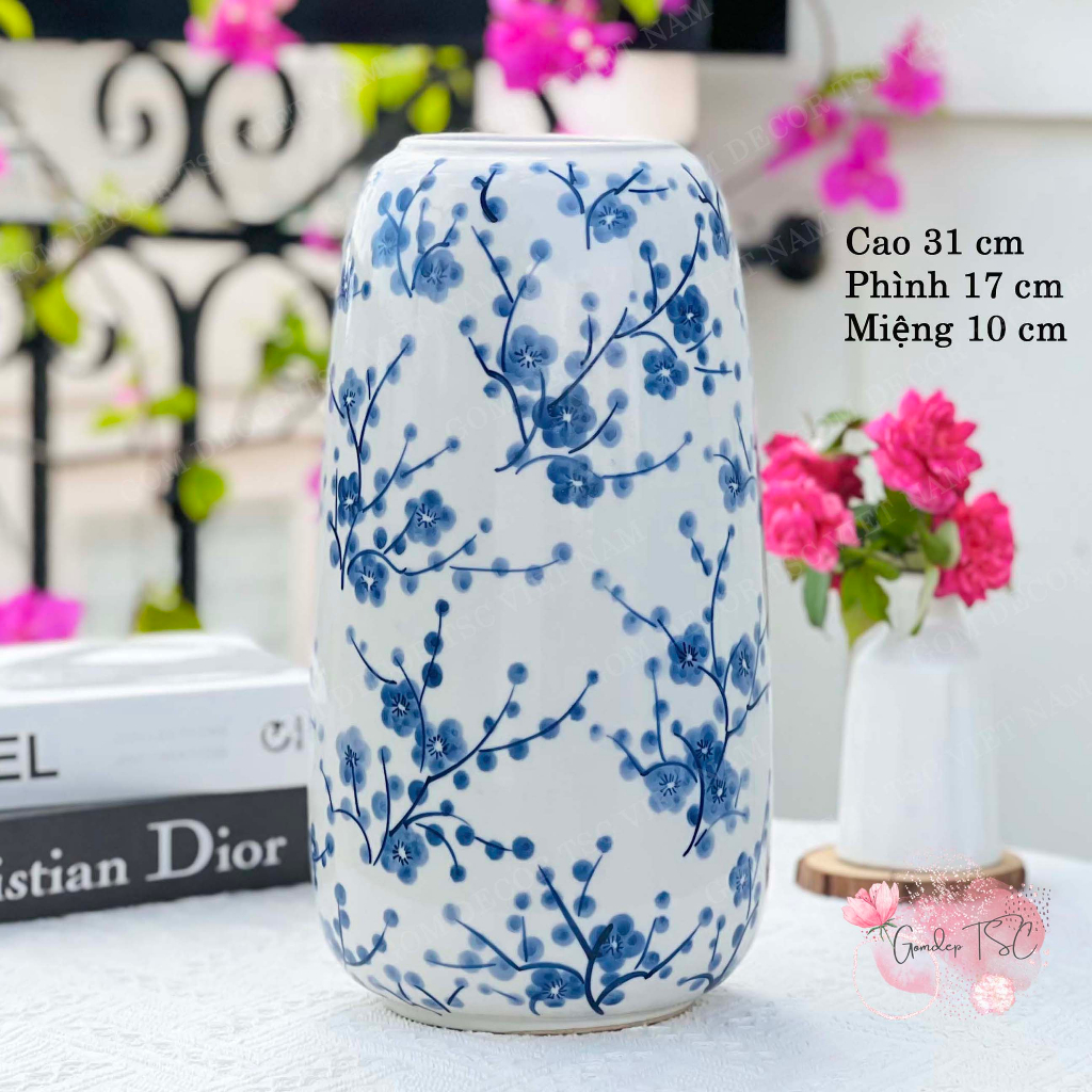 Bình hoa gốm sứ phong cách Nhật nhiều mẫu chuông, hút lộc... Lọ cắm hoa Bát Tràng decor trang trí phòng khách đẹp