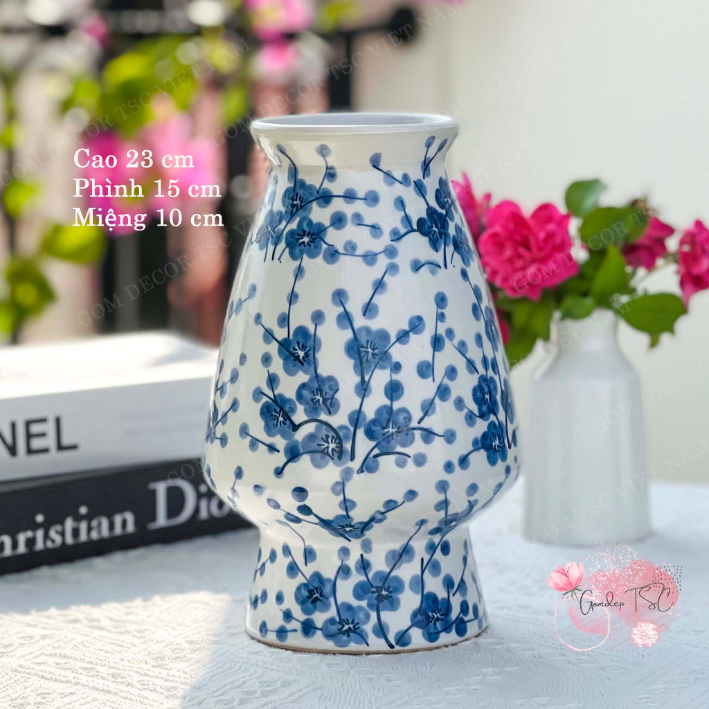 Bình hoa gốm sứ phong cách Nhật nhiều mẫu chuông, hút lộc... Lọ cắm hoa Bát Tràng decor trang trí phòng khách đẹp