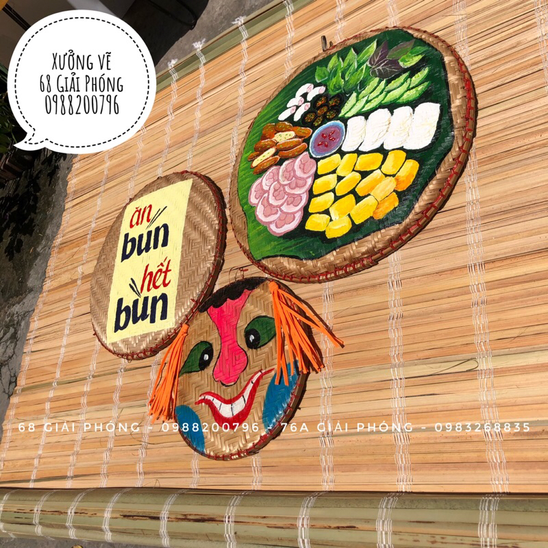 Combo tranh trang trí quán bún đậu mắm tôm, bún chả