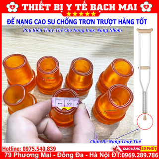 Chân đế cao su nạng chống nách inox, nhôm - phụ kiện thay thế đế nạng các loại