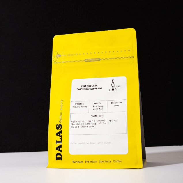 Cà phê hạt Fine Robusta cà phê đặc sản nguyên chất rang mộc 100%