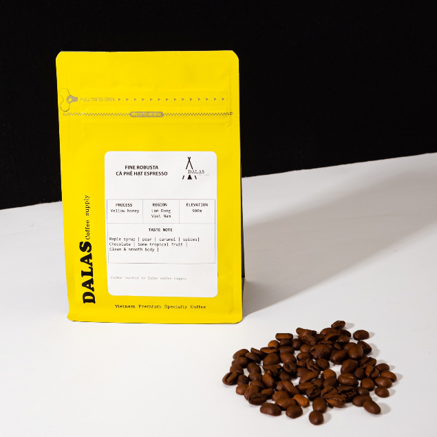 Cà phê hạt Fine Robusta cà phê đặc sản nguyên chất rang mộc 100%