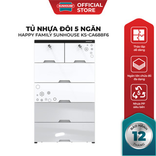 Tủ đôi Happy family 5 ngăn  Sunhouse KS-CA688F6