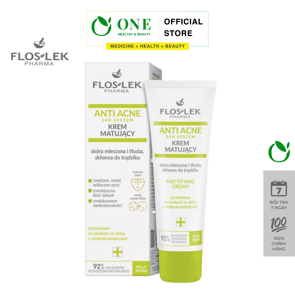 Kem dưỡng Floslek Anti Acne Mattifying Cream - Kem kiểm soát dầu Floslek cho da mụn 50ml