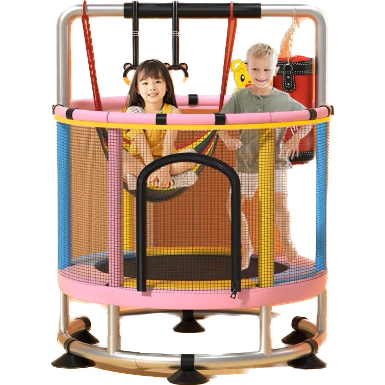 Nhà nhún nhảy, nhà bóng cho bé Trampoline Hopkids, bạt nhún quây bóng có xà đơn vận động tăng chiều cao tải trọng 250kg
