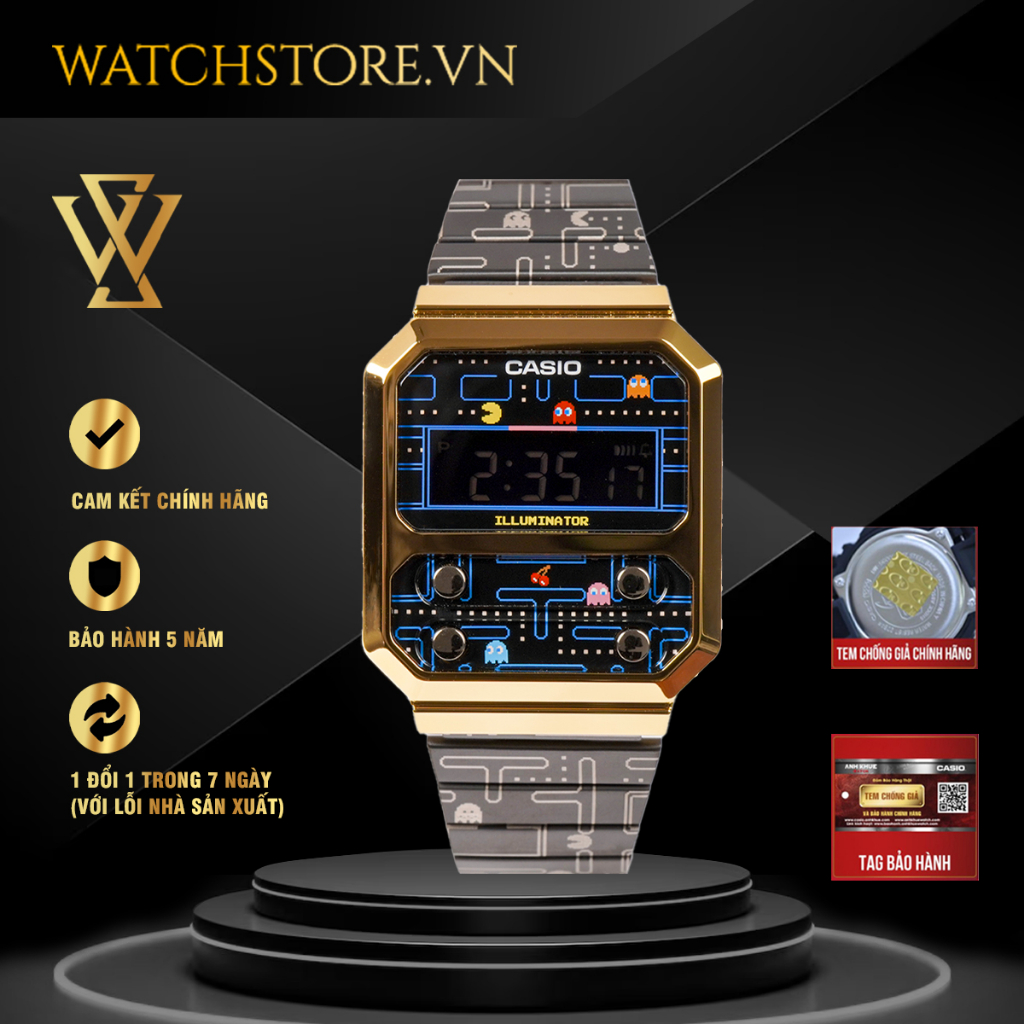 Casio WATCHSTORE Unisex A100WEPC-1BDR - Pin / Quartz - Kính Khoáng - Size Mặt 33mm - Bảo Hành 5 Năm