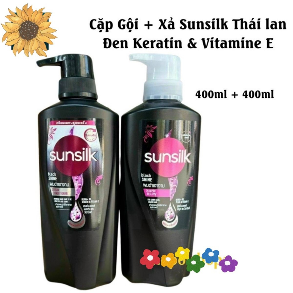 Dầu Gội Sunsilk Dầu Xả Sunsilk Đen Thái Lan Giúp Tóc Óng Ả Mềm Mượt Thơm Lâu Hàng Chuẩn Thái
