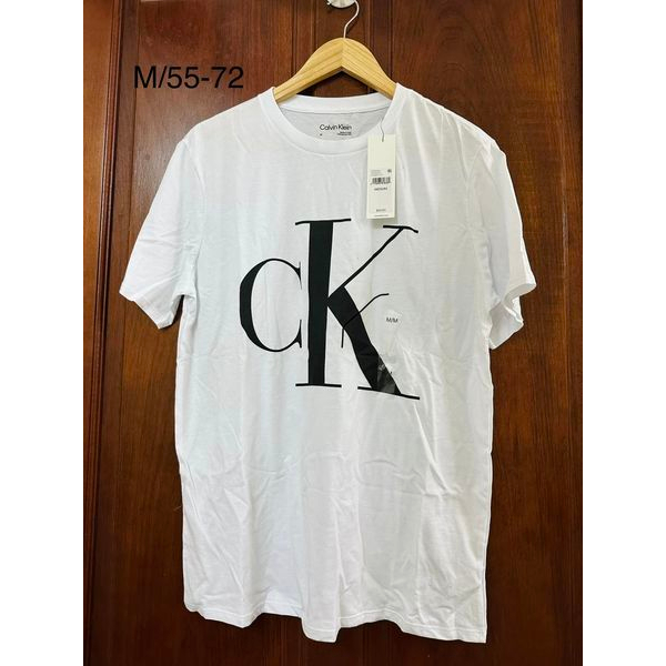 Áo thun nam Calvin Klein, màu trắng size M  ~75kg
