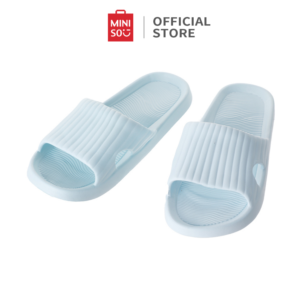 Dép Đi Trong Nhà Sọc Cổ Điển MINISO, Dép Đi Trong Nhà Đế Mềm, Giày Ngoài Trời Ở Nhà Dễ Thương, Dép Đi Trong Nhà Mùa Hè