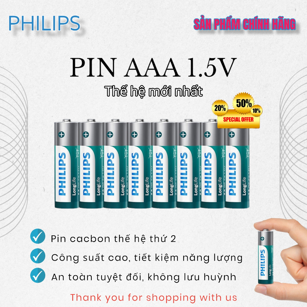Pin Đũa AAA 3A 1.5V Chính Hãng Siêu Bền Thế Hệ Mới Nhất Dung Lượng Cực Cao, Pin Cacbon An Toàn Không Chảy Nước