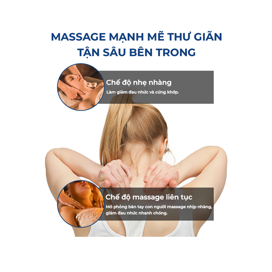 Máy Massage Cổ Vai Gáy BUMAS M3, Mát Xa Vật Lý Trị Liệu, Kết Hợp Chườm Nóng Giảm Đau