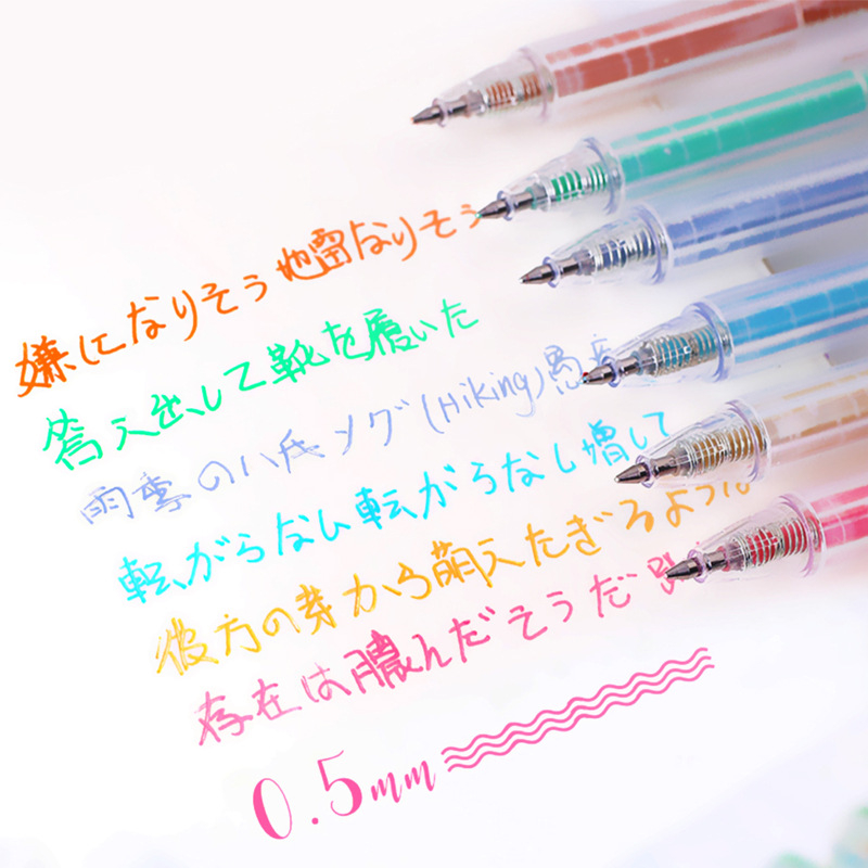 Set 9 bút bi nhiều màu ngòi 0.5 mm tiện dụng