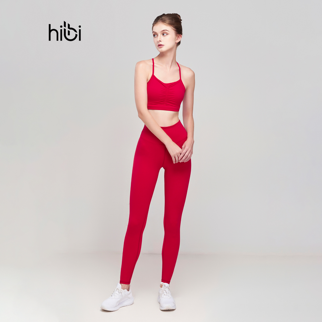 Set Đồ Tập Yoga Gym Hibi Sports H160 Kiểu Áo 2 Dây Nhún Giữa, Kèm Mút Ngực